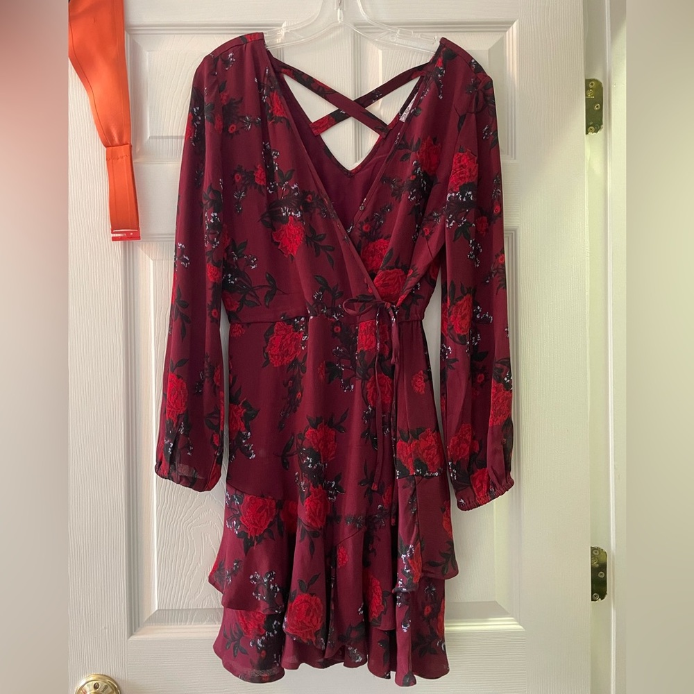 Floral Wrap Dress (Size M)